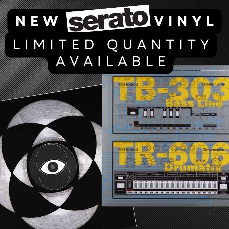 New Serato Control Vinyl Sacred Geometry V and Roland TR303/606 Drumatix