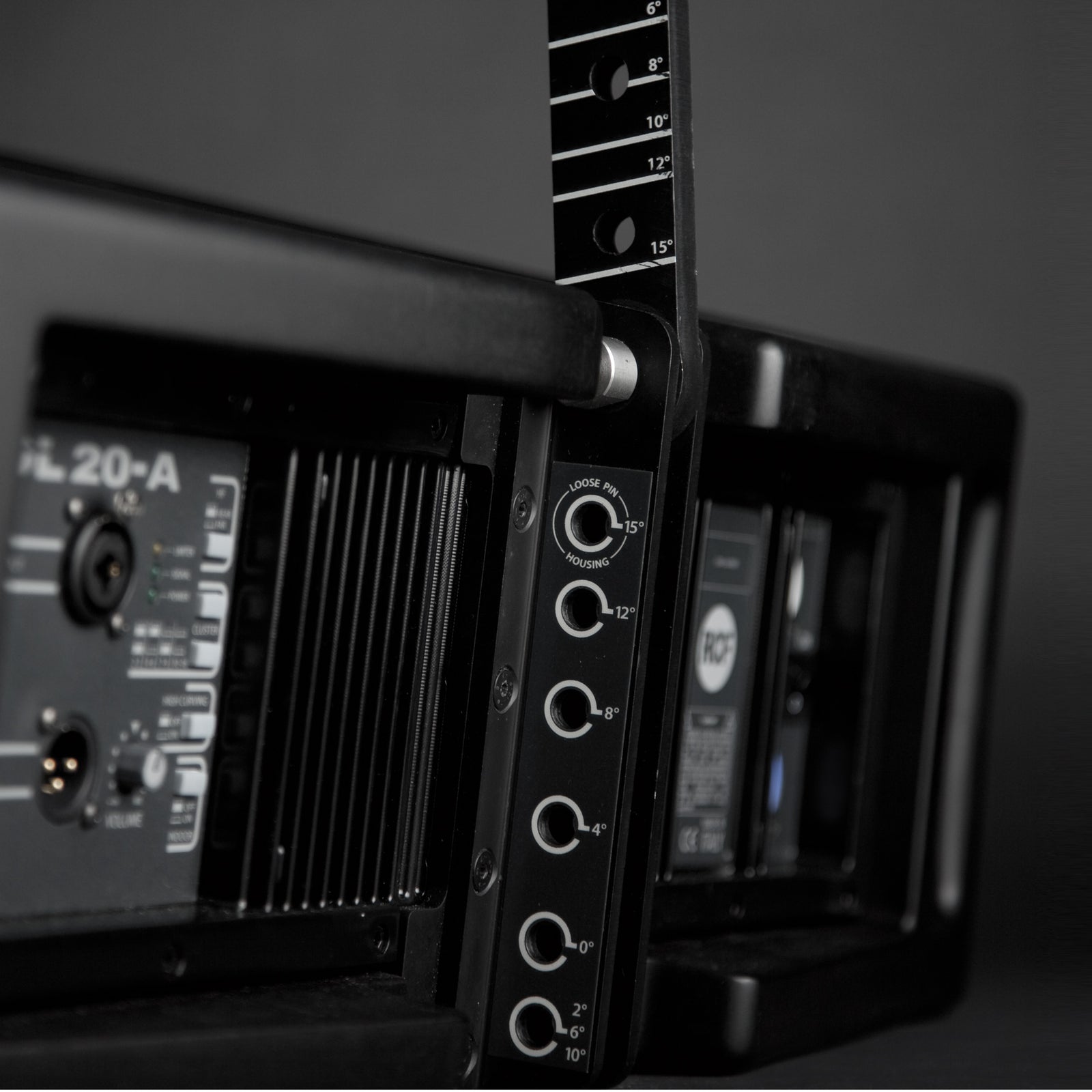 RCF HDL20-A Active Line Array Module, rigging hardware detail - Hollywood DJ