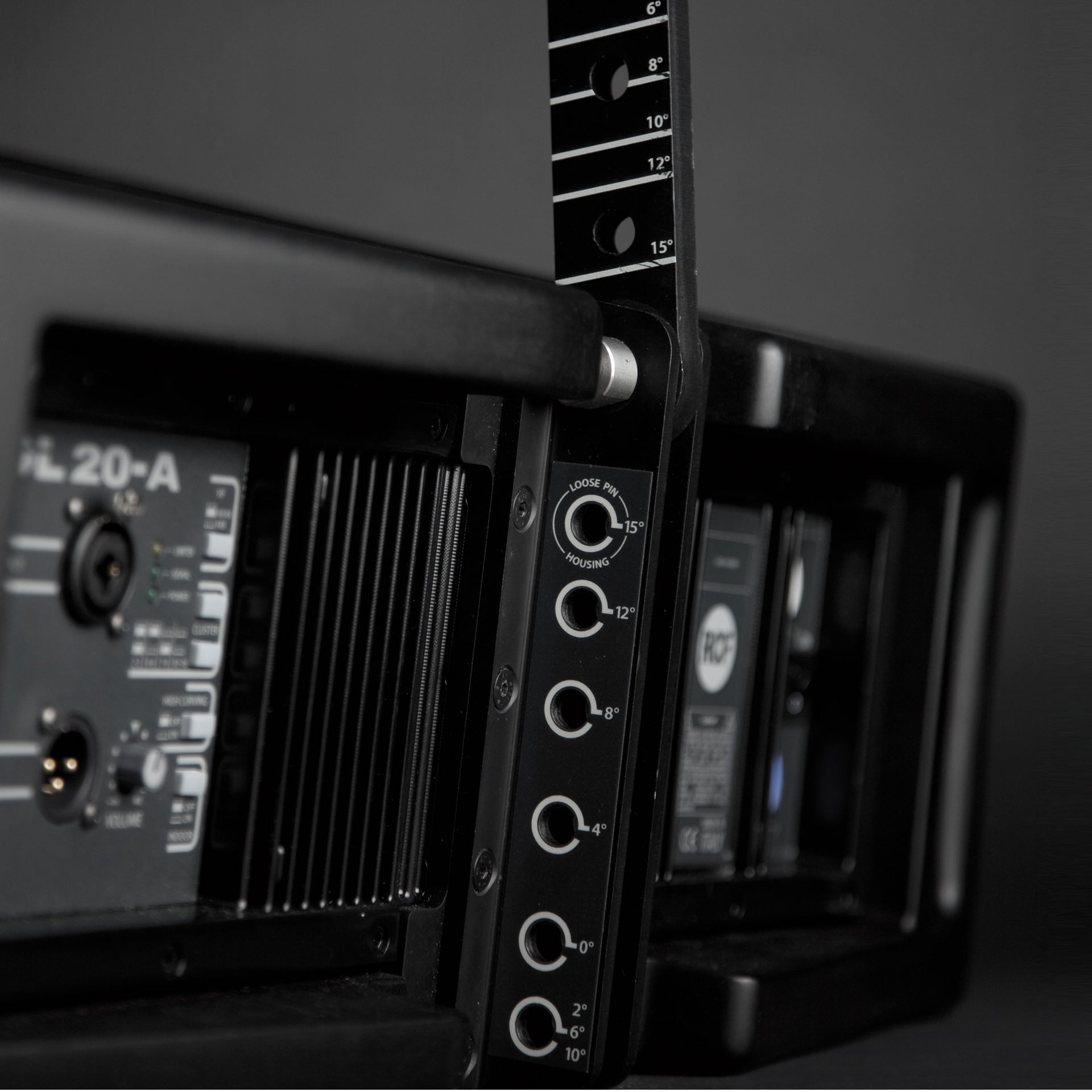 RCF HDL20-A Active Line Array Module, rigging hardware detail - Hollywood DJ