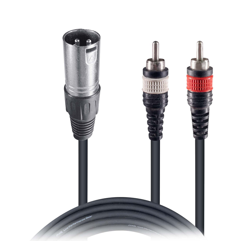 ProX XC-XMYRCA10, High Performance Audio Y Cable XLR-M to Dual RCA - 10 Ft by ProX Cases