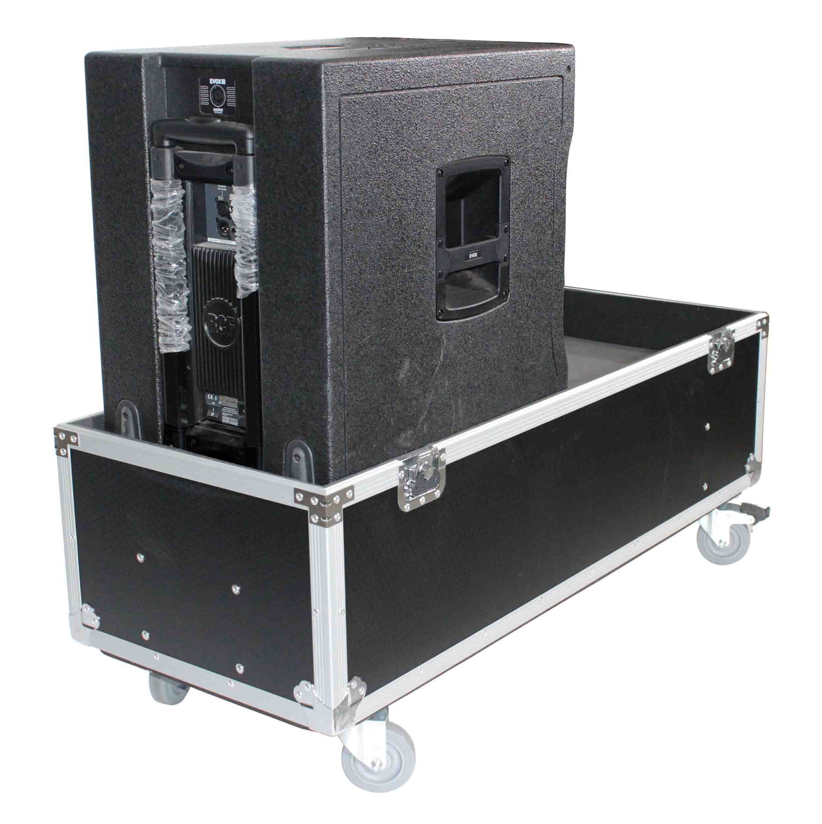 ProX X-EVO1250X2W, ATA Flight Case for 2x RCF EVOX12 or EV Evolve 50 Compact Arrays Fits Two Speakers and Subwoofers by ProX Cases