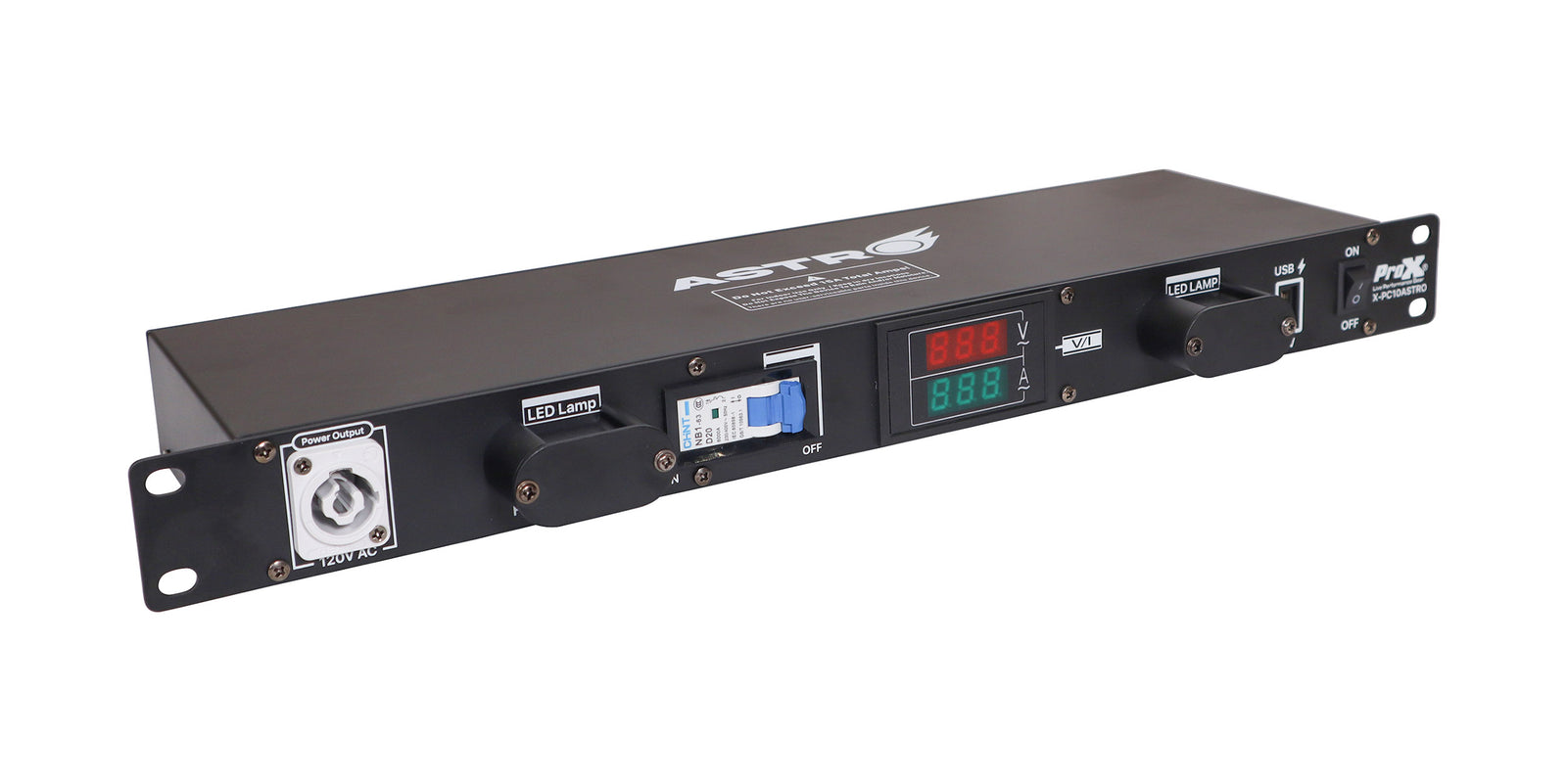 ProX X-PC10ASTRO, 10-Channel Power Rear Panel Center - 1U Rack Mountable by ProX Cases