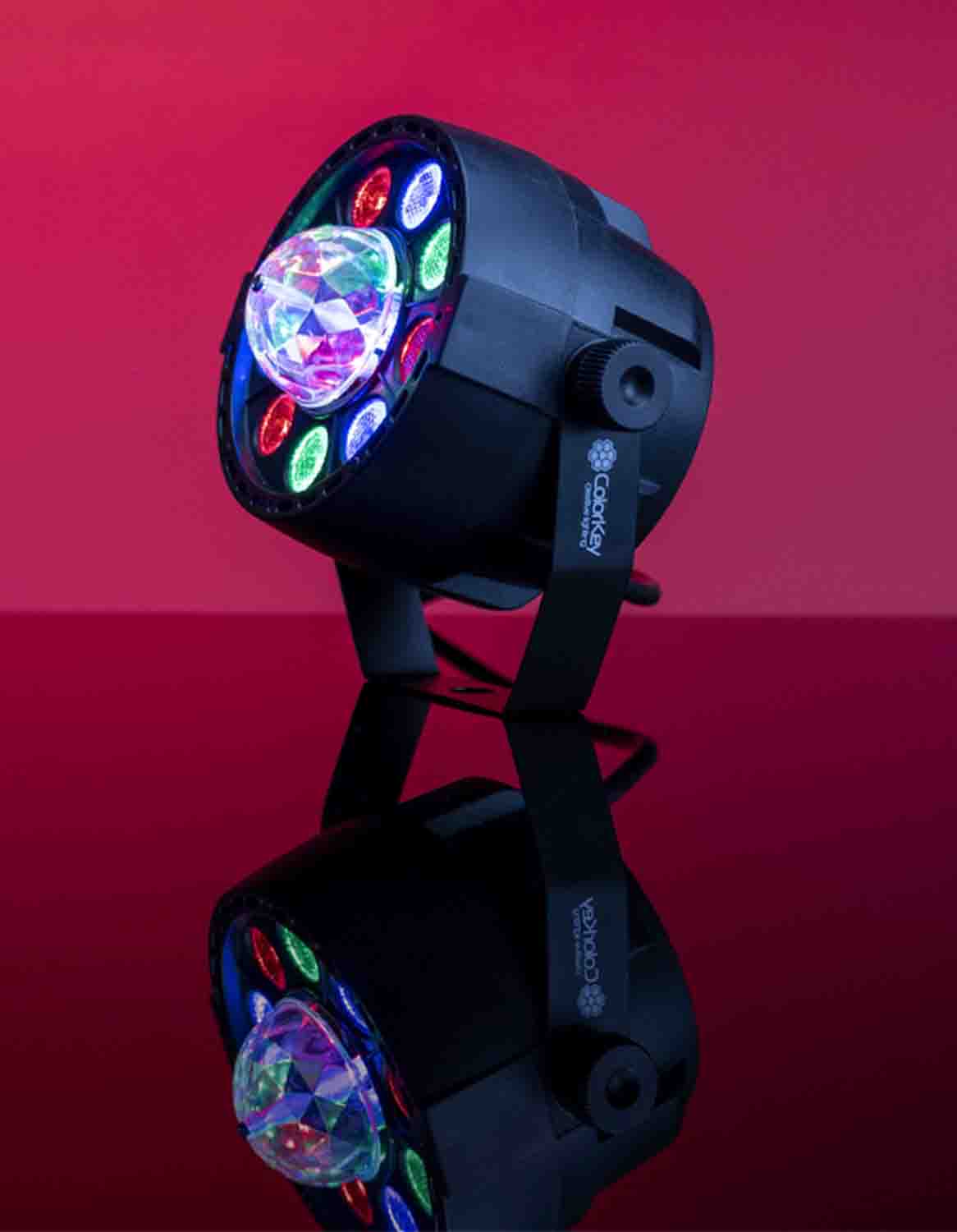 Colorkey CKU-1080 Party Light FX Compact LED Wash Light with Motorized RGB Party Bulb Effect by ColorKey