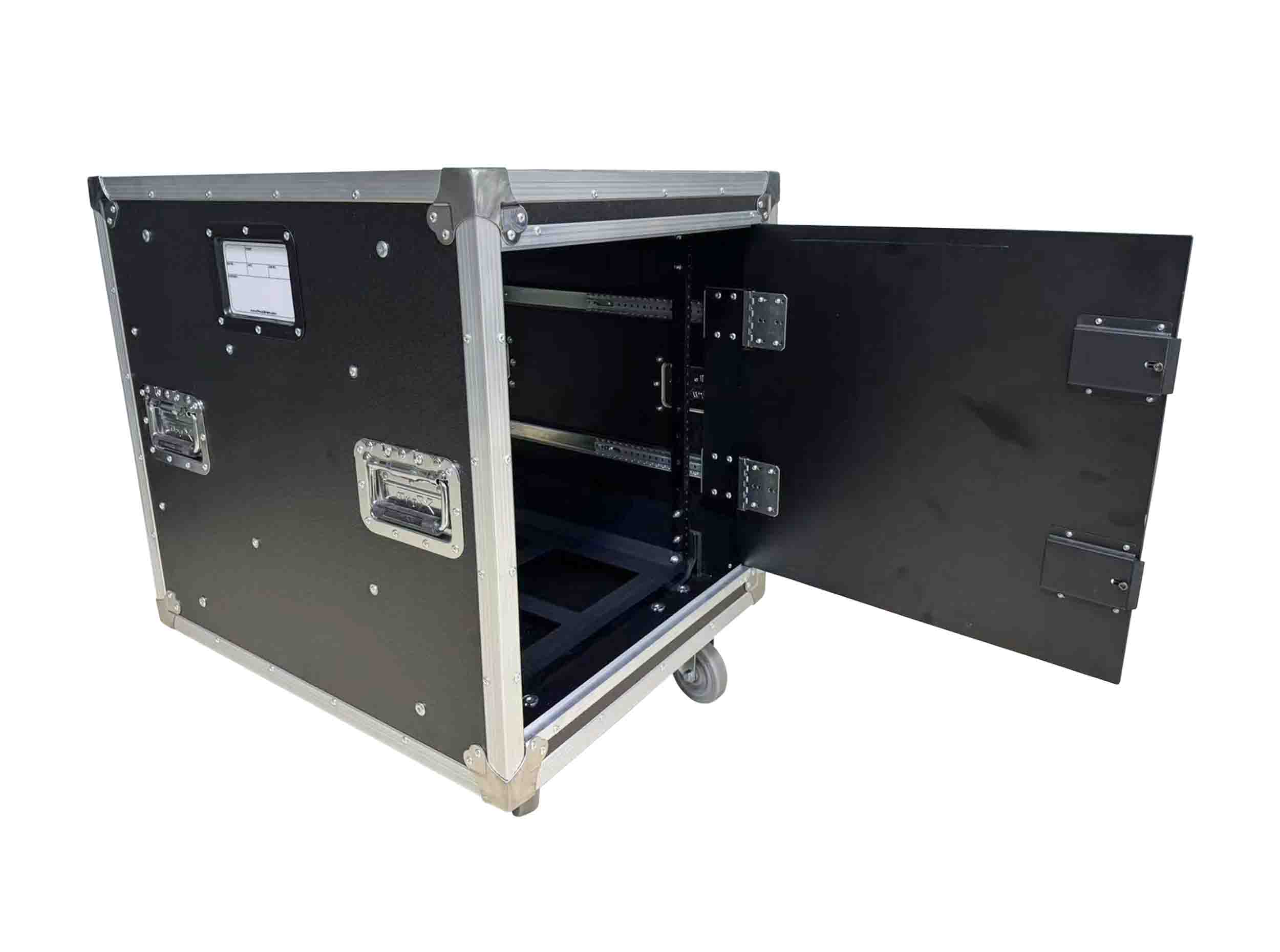 ProX T-16USLAM24, 16U 24" Deep Vertical Rack Shock Mount Case with 2 Sliding Slam Doors and 4" Caster Wheels by ProX Cases