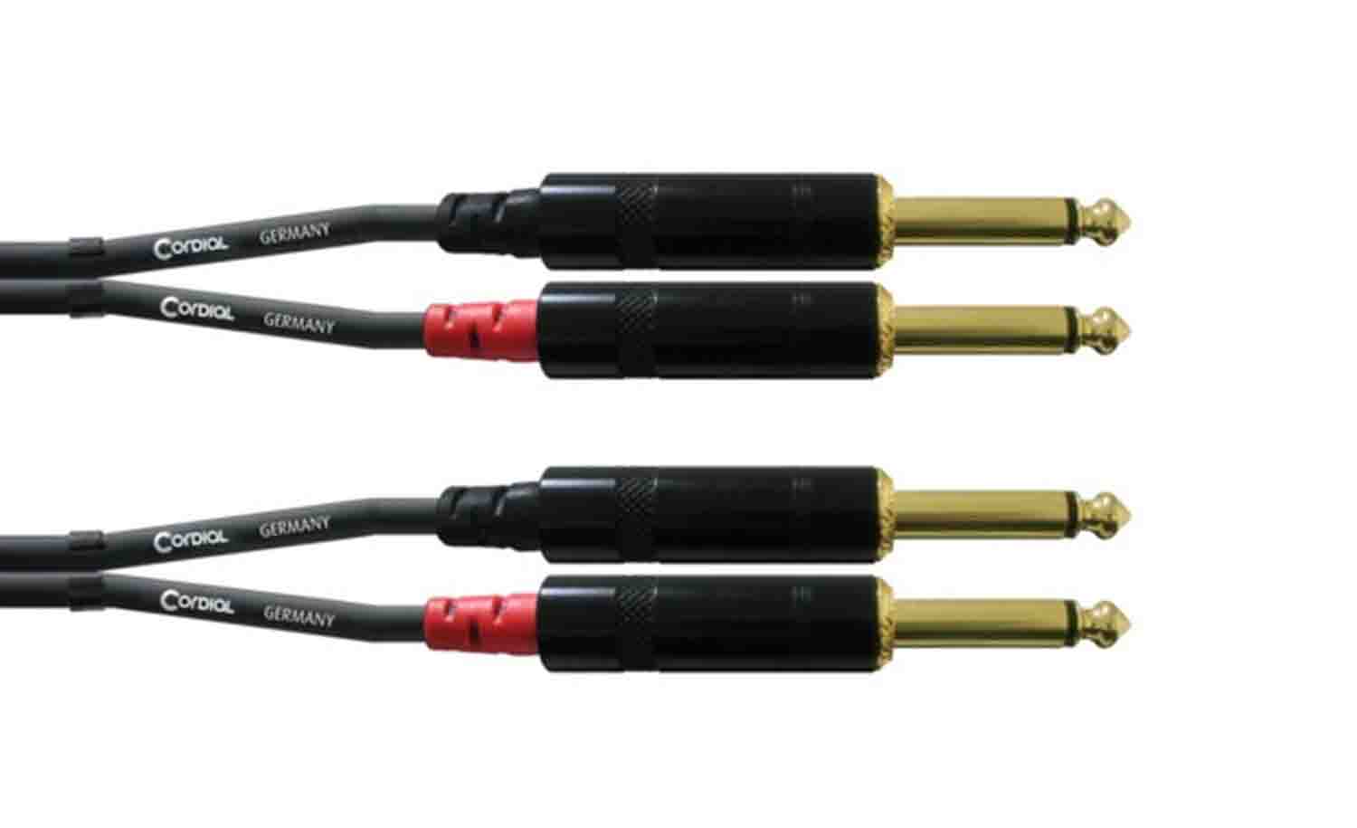 Cordial CFU PP, Twin Cable with 6.35mm Jacks - Hollywood DJ