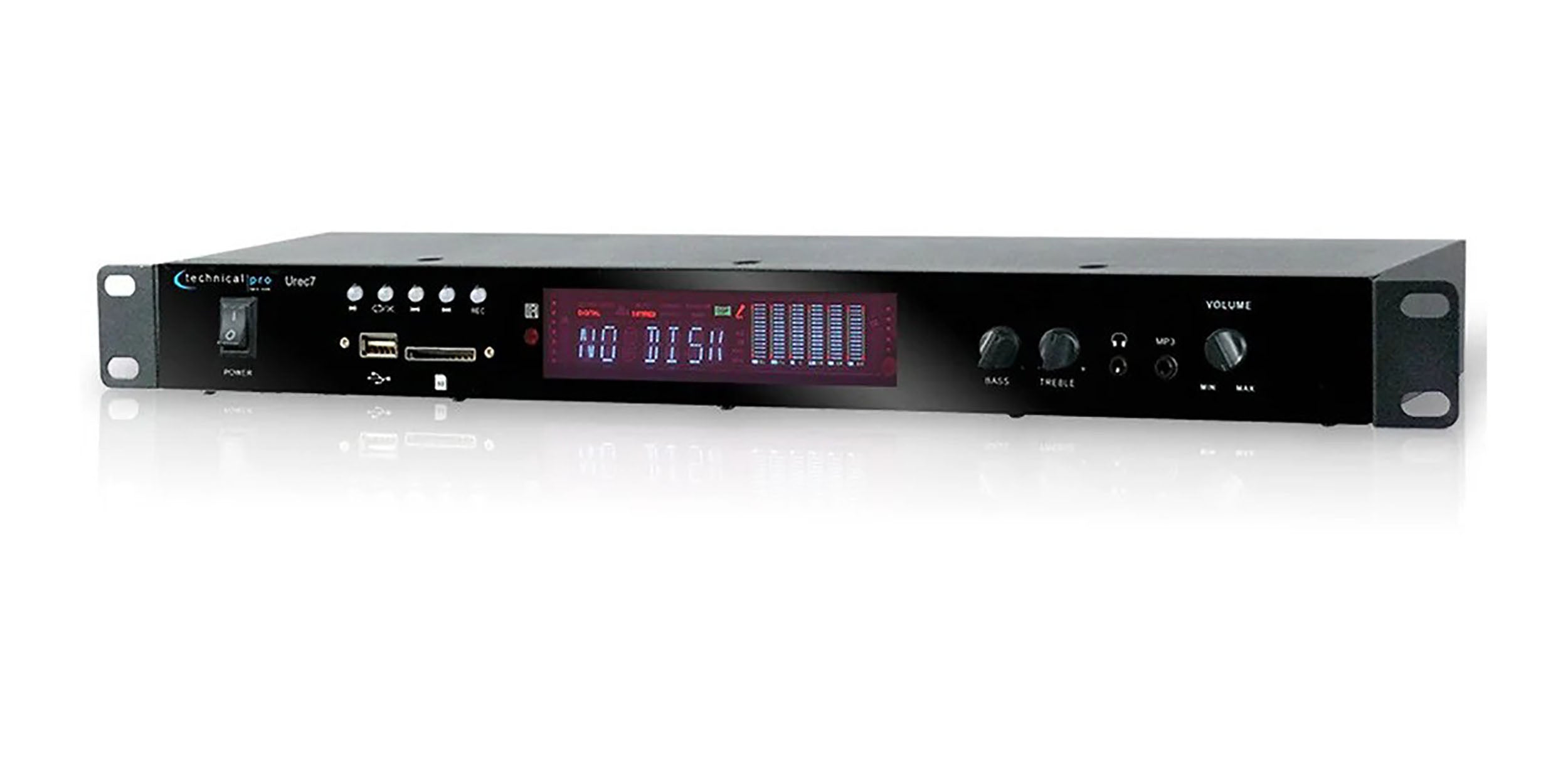 Technical Pro UREC7 Rack-Mountable USB/SD Recording Deck - Black by Technical Pro