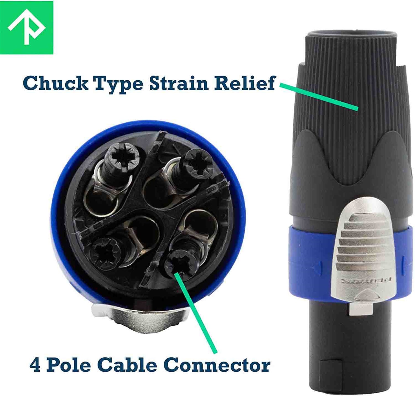 Neutrik NL4FX 4-Pole SpeakON Cable Connector with Dark Grey Bushing - 4 Pack by Neutrik