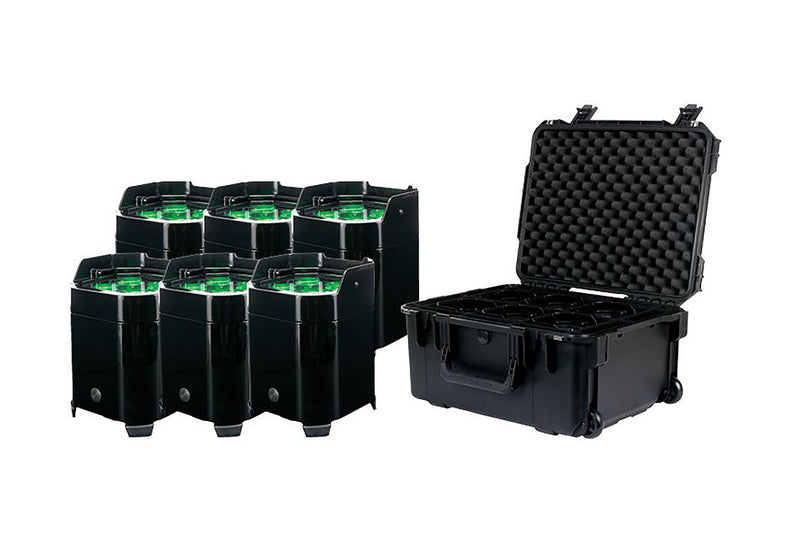 ADJ Element Hex IP PC6 Pak, IP54 Rated Battery Powered LED Par with Waterproof Hard Case - 6 Pack by ADJ