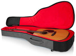 Gator Cases GT-ACOUSTIC-GRY Transit Series Acoustic Guitar Gig Bag with Light Grey Exterior by Gator Cases
