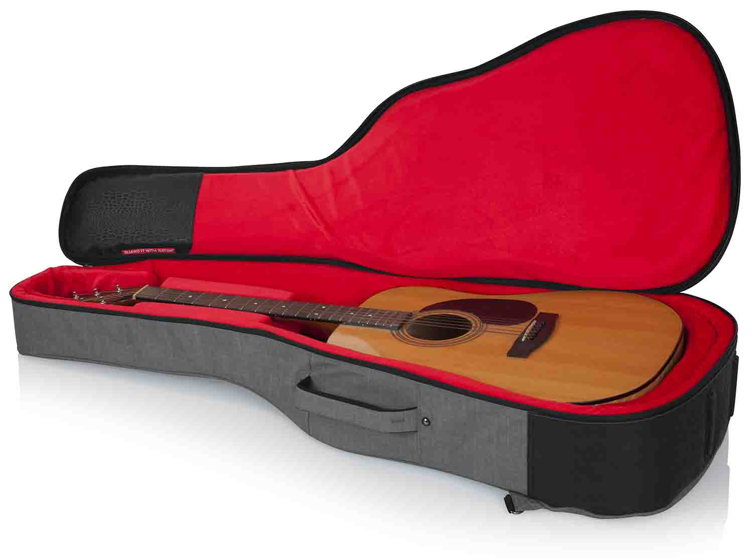 Gator Cases GT-ACOUSTIC-GRY Transit Series Acoustic Guitar Gig Bag with Light Grey Exterior by Gator Cases