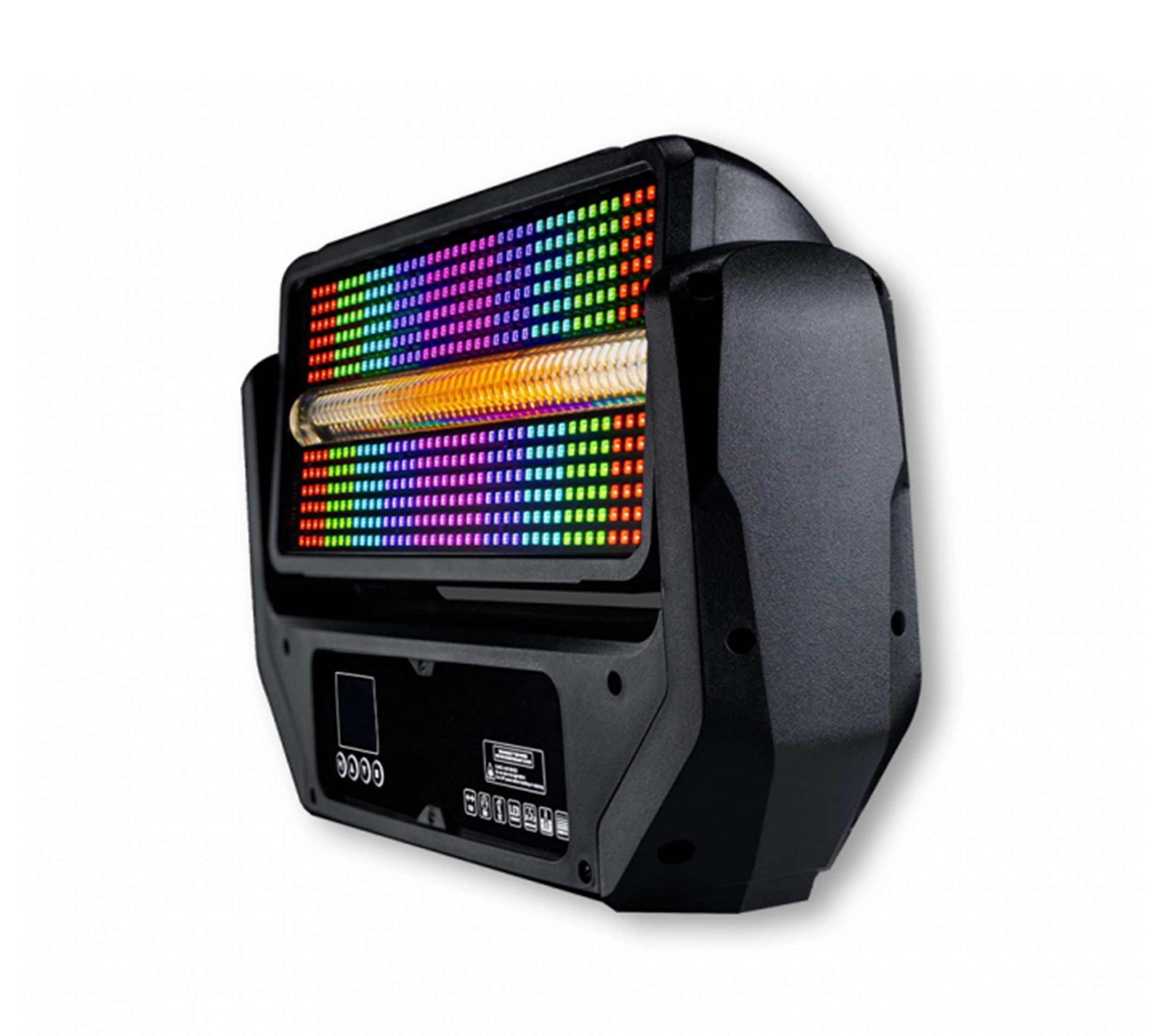 Acue Lighting Hurricane, RGBWA Strobe Light Features 3 In 1 RGB Strobe Panel with LED Cool-White + Amber Strobe Tube by Acue Lighting