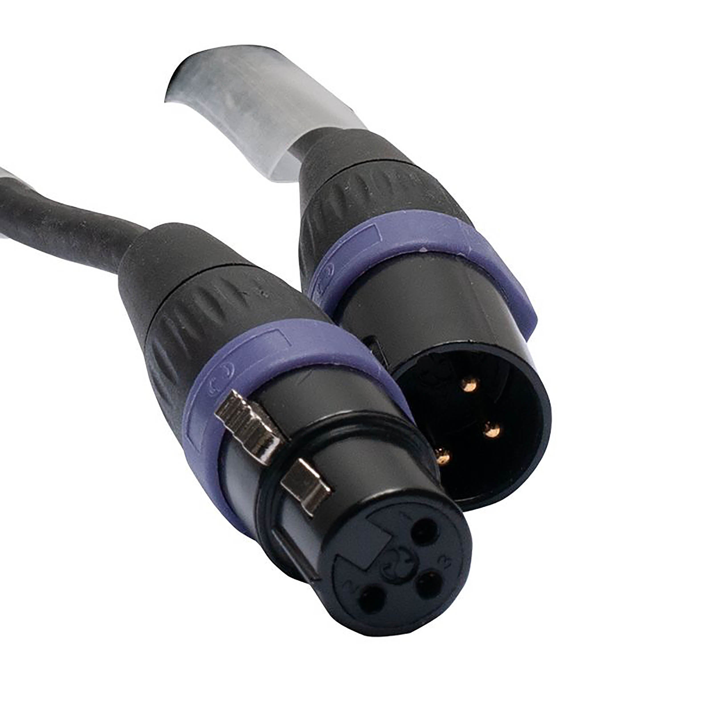 Accu-Cable AC3PDMX100PRO, 3-Pin Male to 3-Pin Female DMX Cable - 100 Ft by Accu Cable