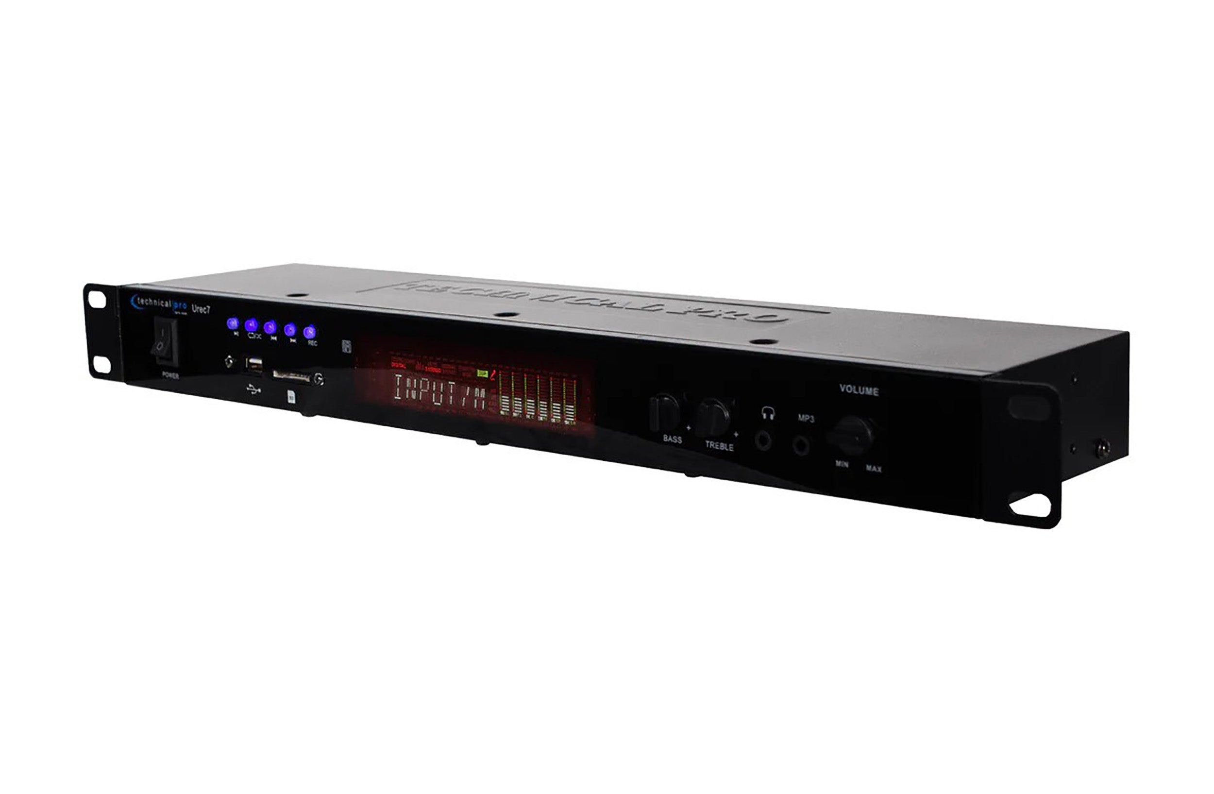 Technical Pro UREC7 Rack-Mountable USB/SD Recording Deck - Black by Technical Pro