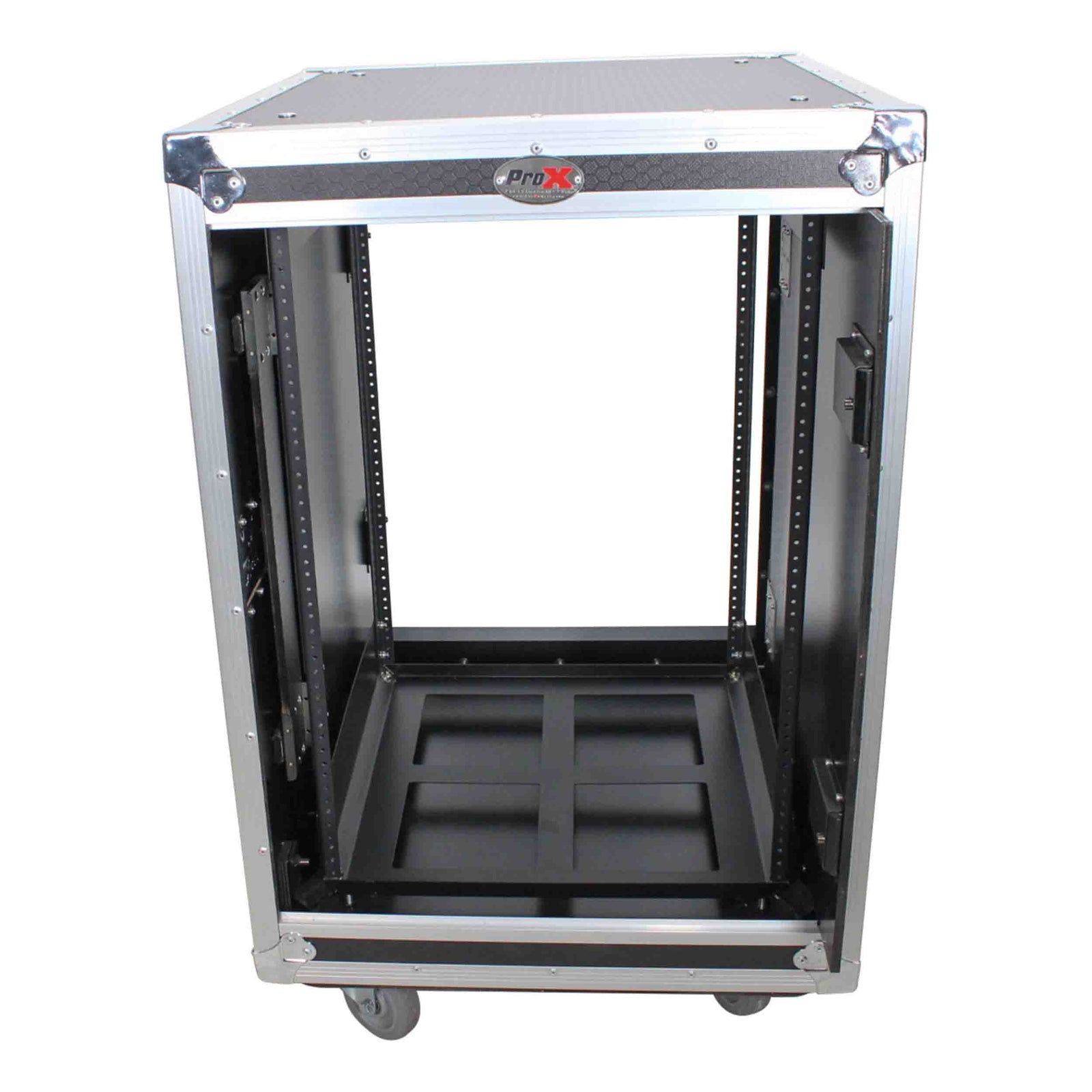 ProX T-12USLAM20, 12U 20" Deep Vertical Rack Shock Mount Case with 2 Sliding Slam Doors and 4" Caster Wheels by ProX Cases