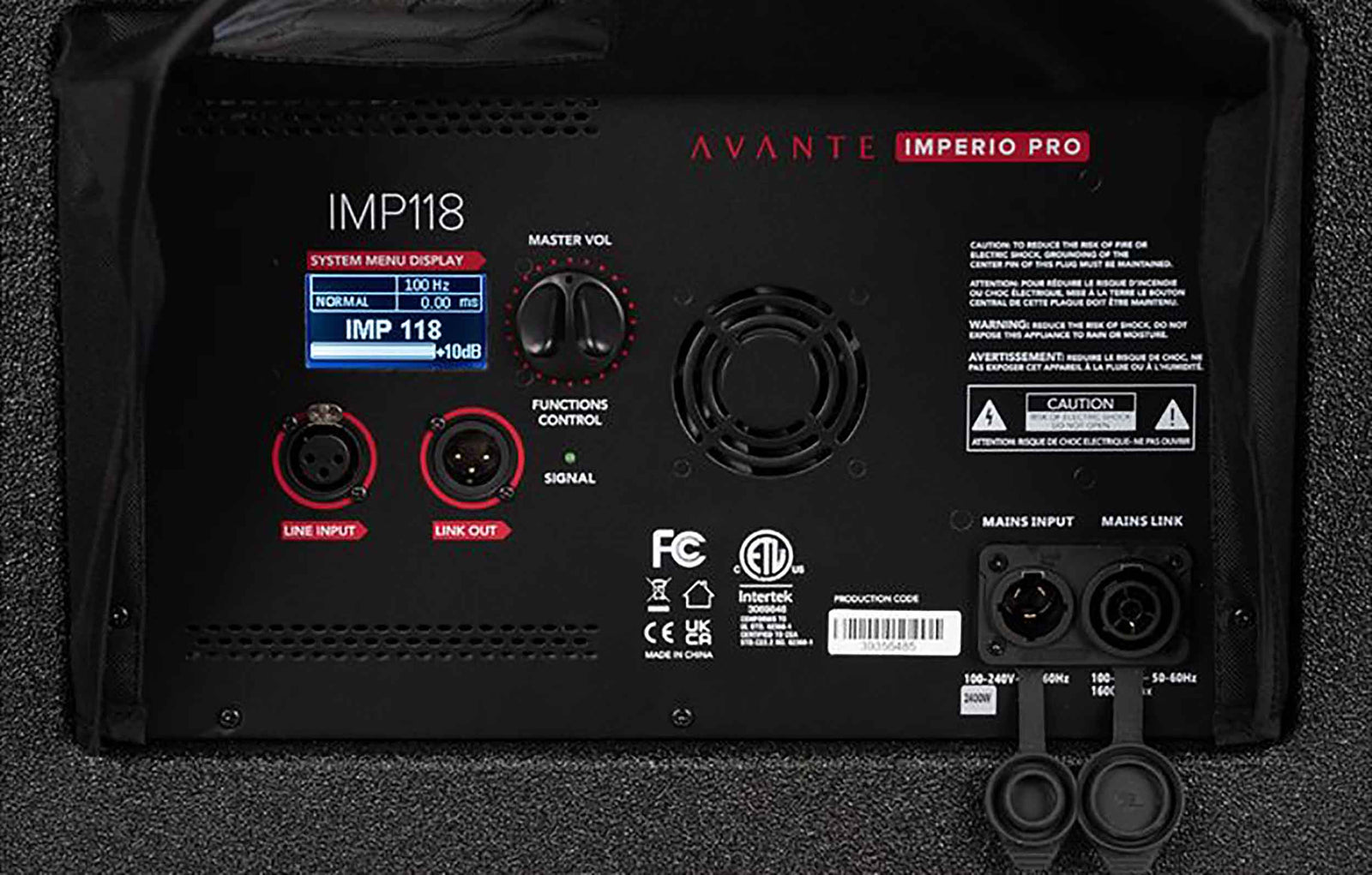 Avante Audio Imperio Pro IMP118, Single 18-Inch Active Subwoofer - Black by Avante Audio