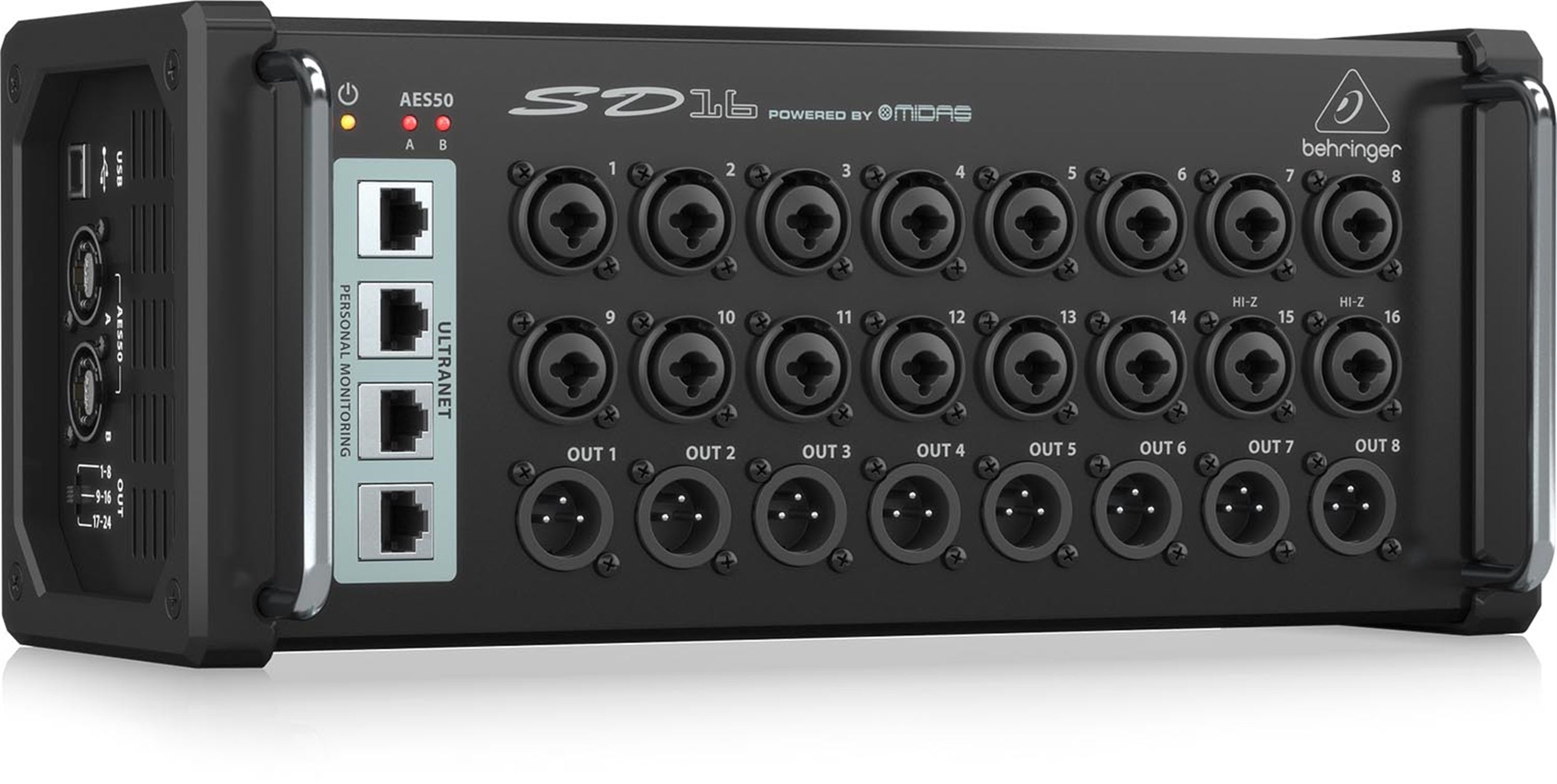 Behringer SD16, 8 Outputs Stage Box with 16 Remote-Controllable Midas Preamps