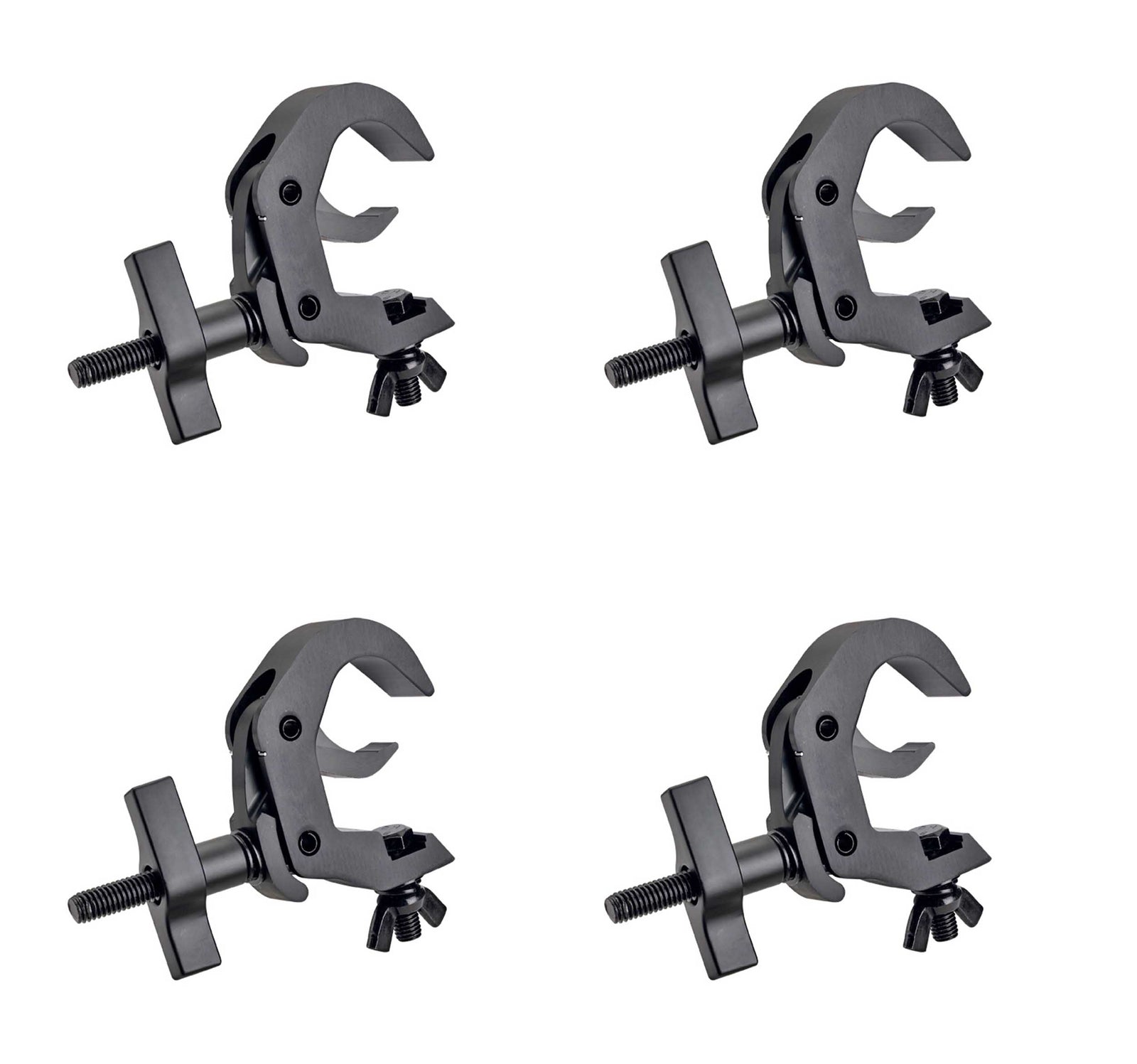 ProX T-C12H-BLKX4, Set of Four 2-Inch Truss Clamp - Easy Self Lock with Big Knob - Black by ProX Cases