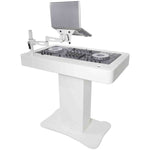 Prox Rev7 Control Tower Podium with Top Plate DJ Package - White by ProX Cases