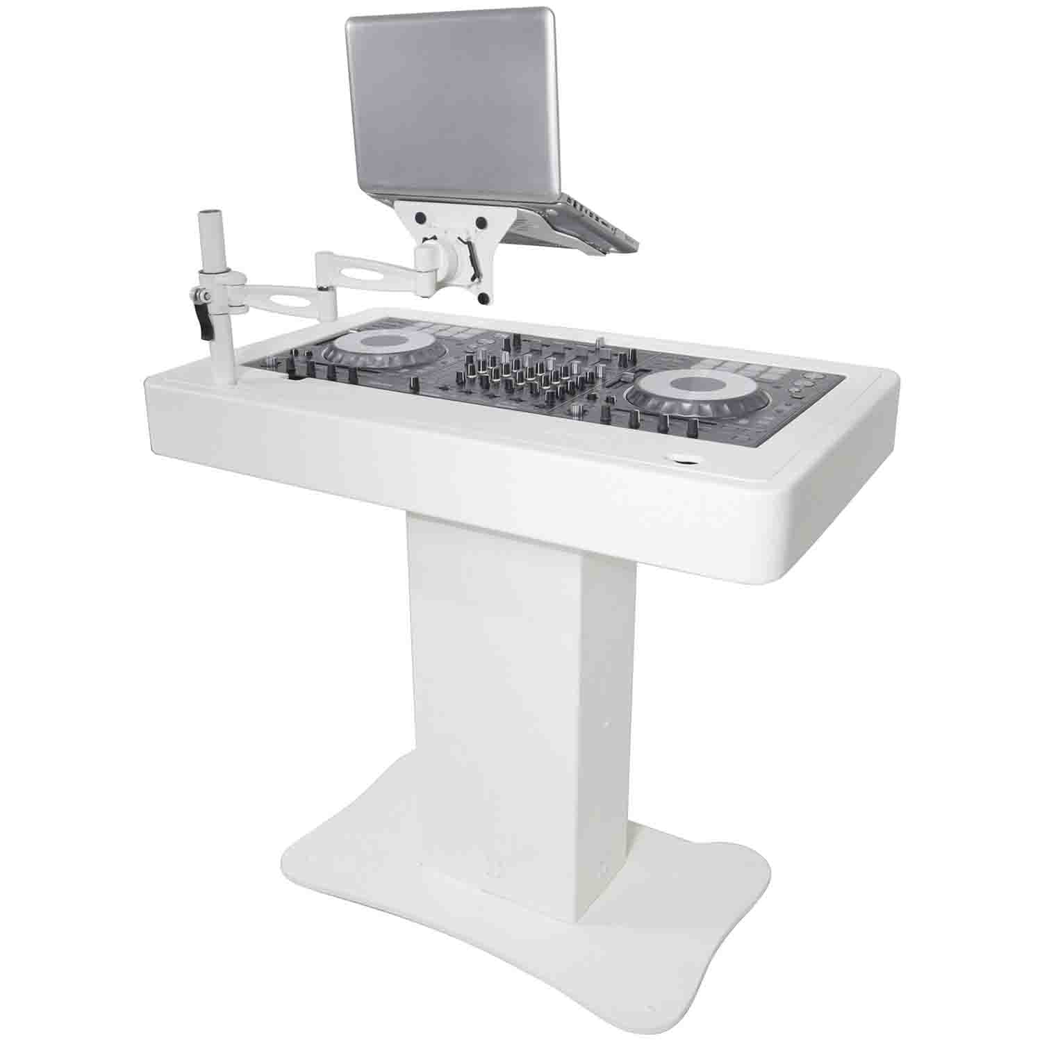 Prox Rev7 Control Tower Podium with Top Plate DJ Package - White by ProX Cases