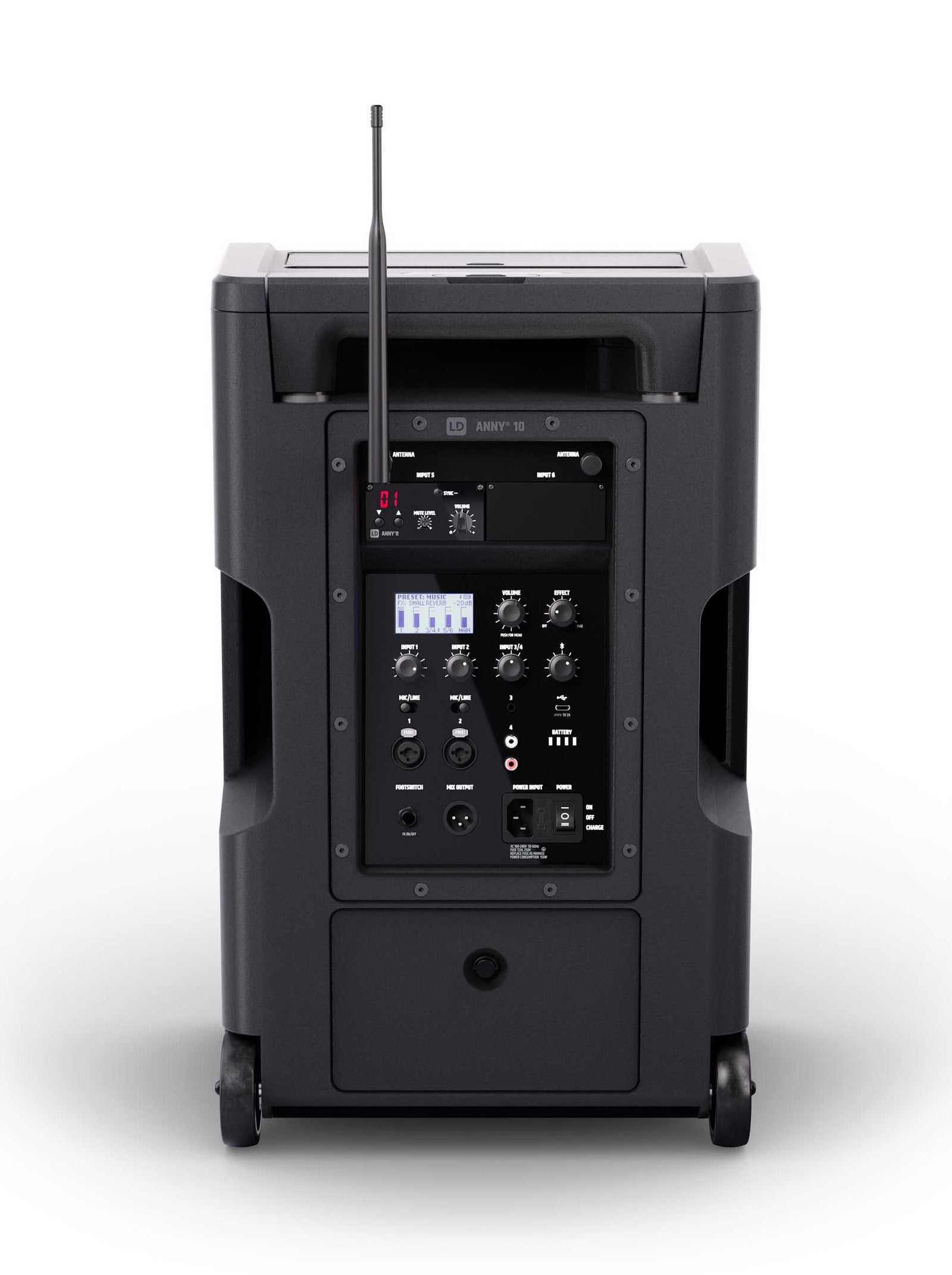 LD System ANNY 10 BPH B5.1, 10" Portable Battery-Powered Bluetooth PA System with Mixer And 1x Headset Microphone Including Bodypack by LD Systems