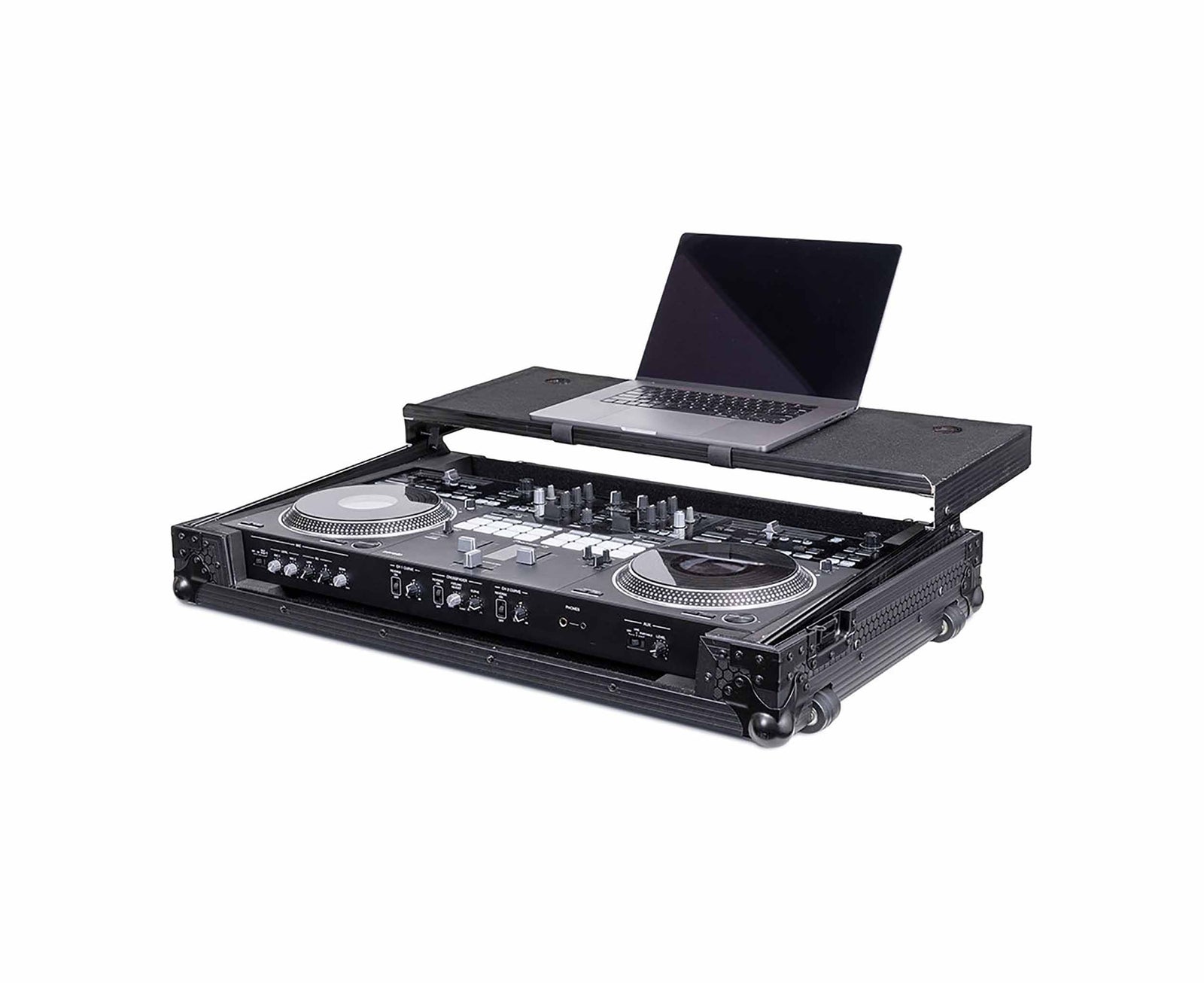 Headliner HL10021, Flight Case with Laptop Platform and Wheels for Pioneer DJ DDJ-REV7 - Pitch Black by Headliner