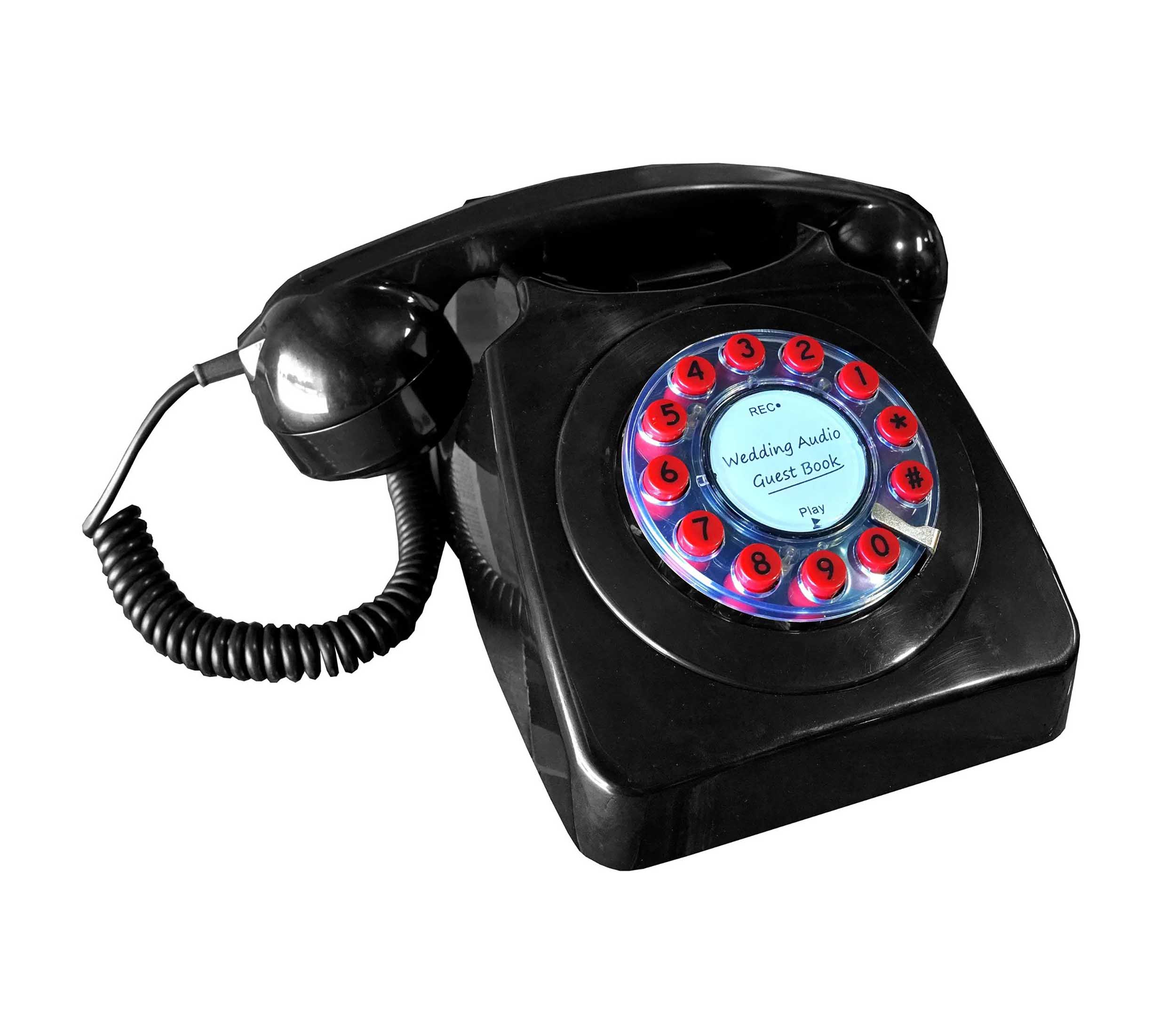 Revospin Audio Guest Book Phone - Black with Red Dial by RevoSpin