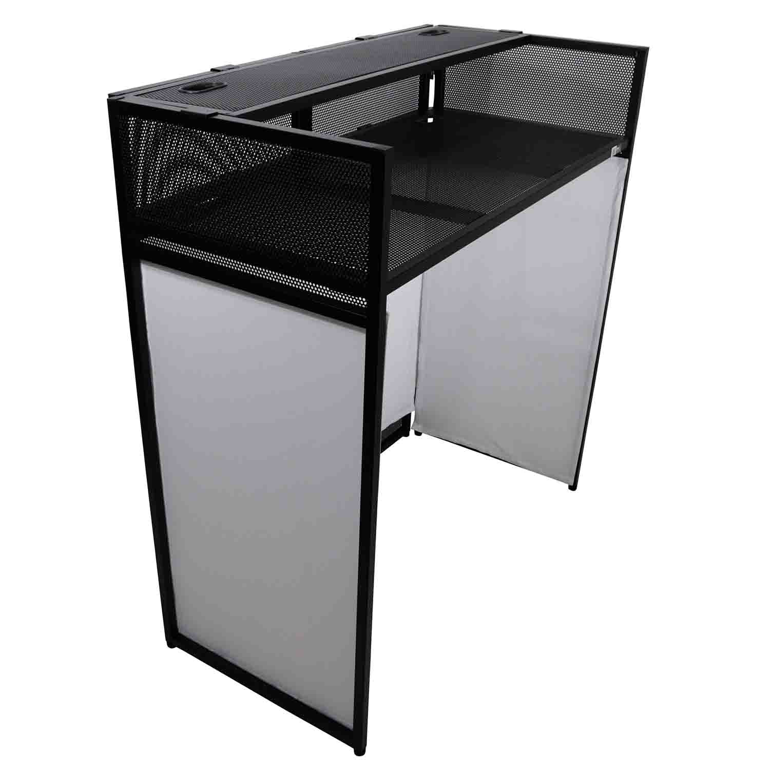 B-Stock Scratch & Dent: ProX XF-VISTA BL MK2 VISTA DJ Booth Facade Table Station with White/Black Scrim kit and Padded Travel Bag by ProX Cases