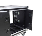 ProX XS-2X12USLAM24, 2X12U Deep Vertical Shock Mount Rack Case with Sliding Doors and 6 Caster Wheels - 24 Feet by ProX Cases