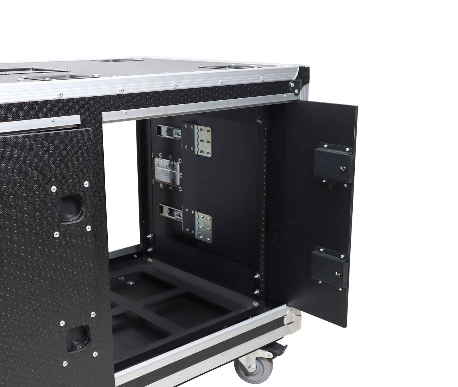 ProX XS-2X12USLAM24, 2X12U Deep Vertical Shock Mount Rack Case with Sliding Doors and 6 Caster Wheels - 24 Feet by ProX Cases