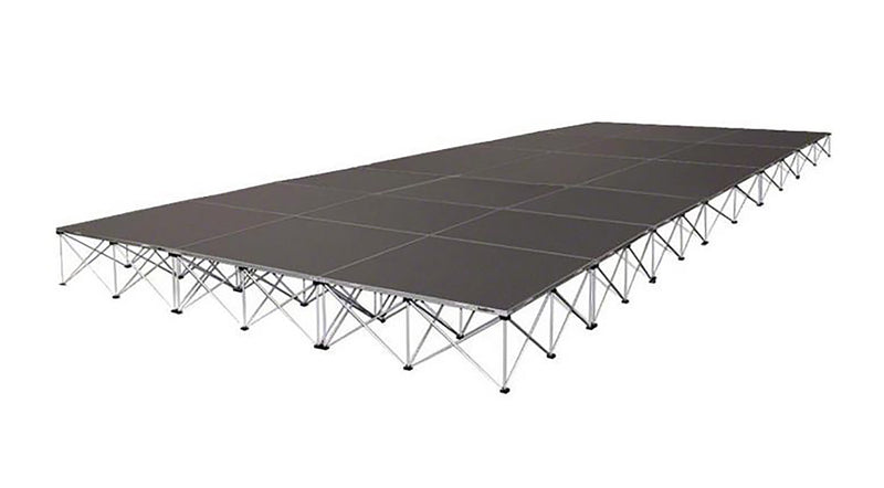 Intellistage ISTAGE122416I, 12Ft x 24Ft x 16" High Complete Stage System in Industrial Finish by IntelliStage