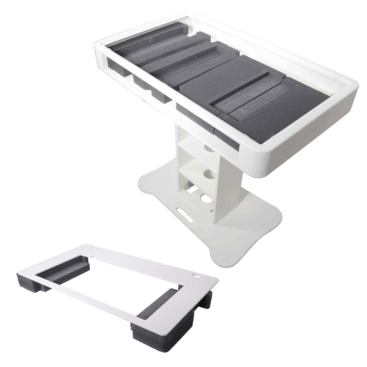 Prox Rev7 Control Tower Podium with Top Plate DJ Package - White by ProX Cases