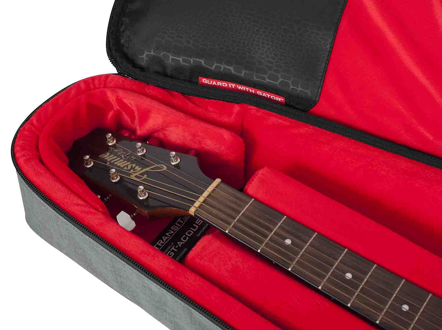 Gator Cases GT-ACOUSTIC-GRY Transit Series Acoustic Guitar Gig Bag with Light Grey Exterior by Gator Cases