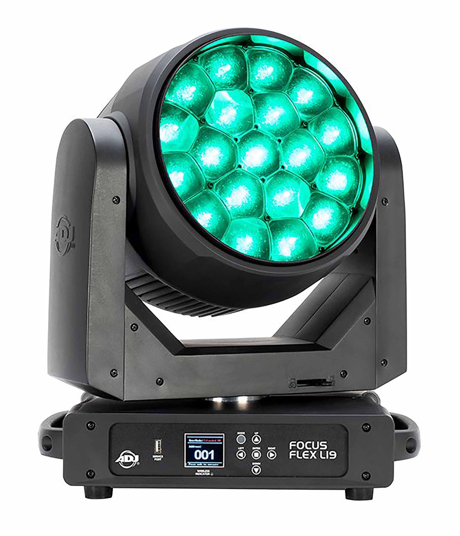 ADJ Focus Flex L19, Versatile Moving Head Luminaire with 40-Watt RGBL Color Mixing LEDs by ADJ