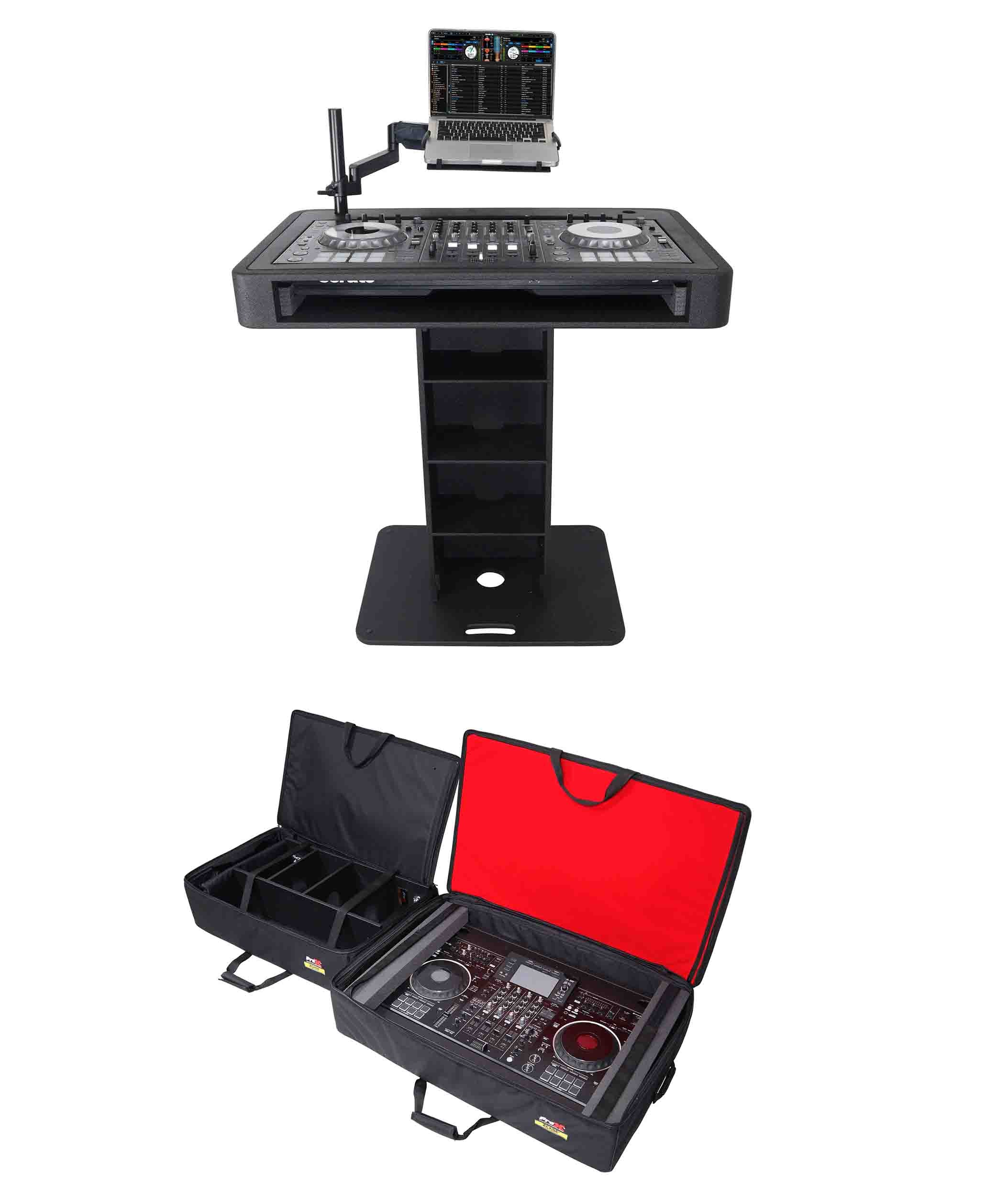 ProX XZFDJCTBLBAG DJ Control Tower Podium Stand Package with Bag - Black by ProX Cases