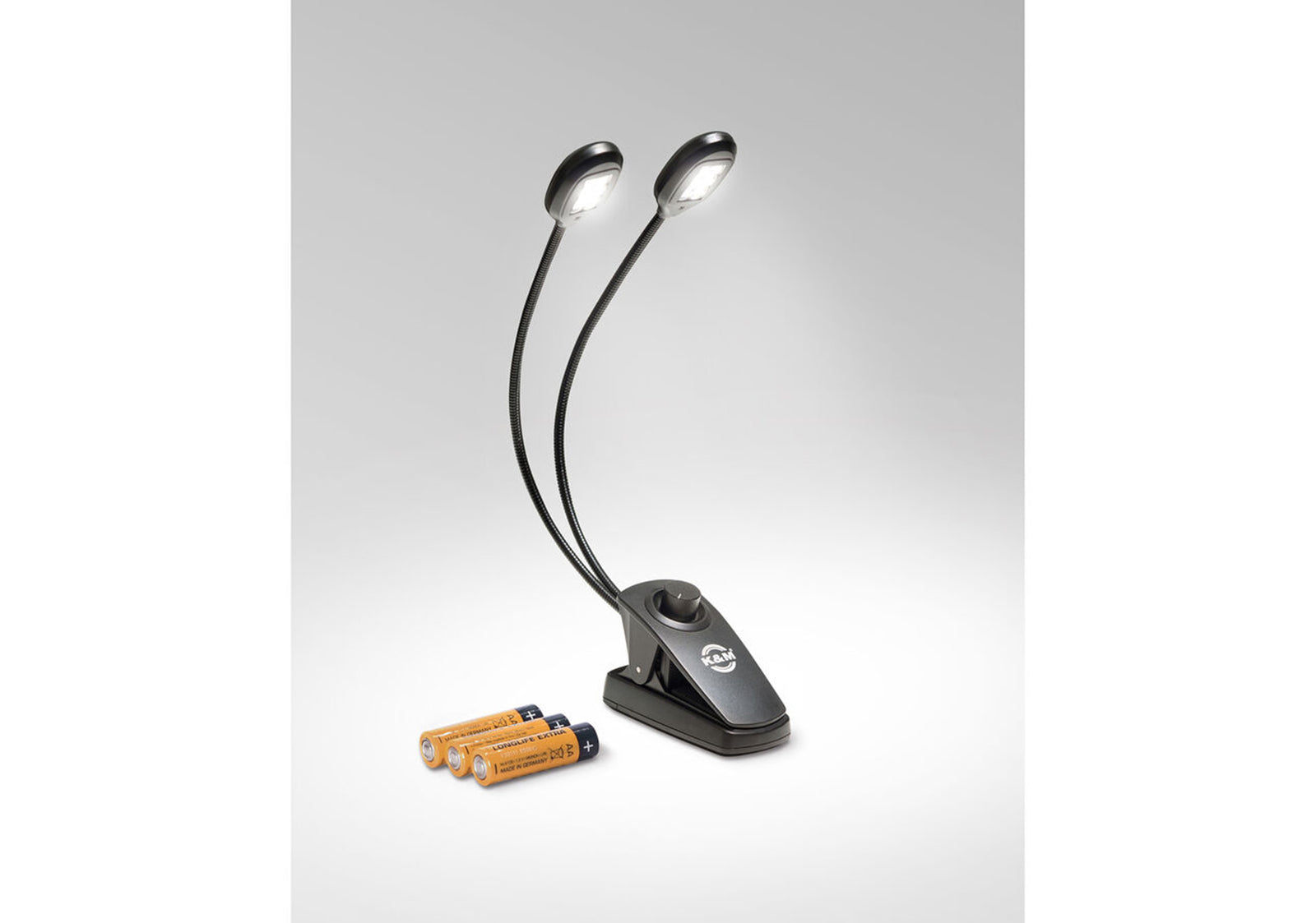 K&M 12271 Music-Stand Light with Twin Heads - Black by K&M