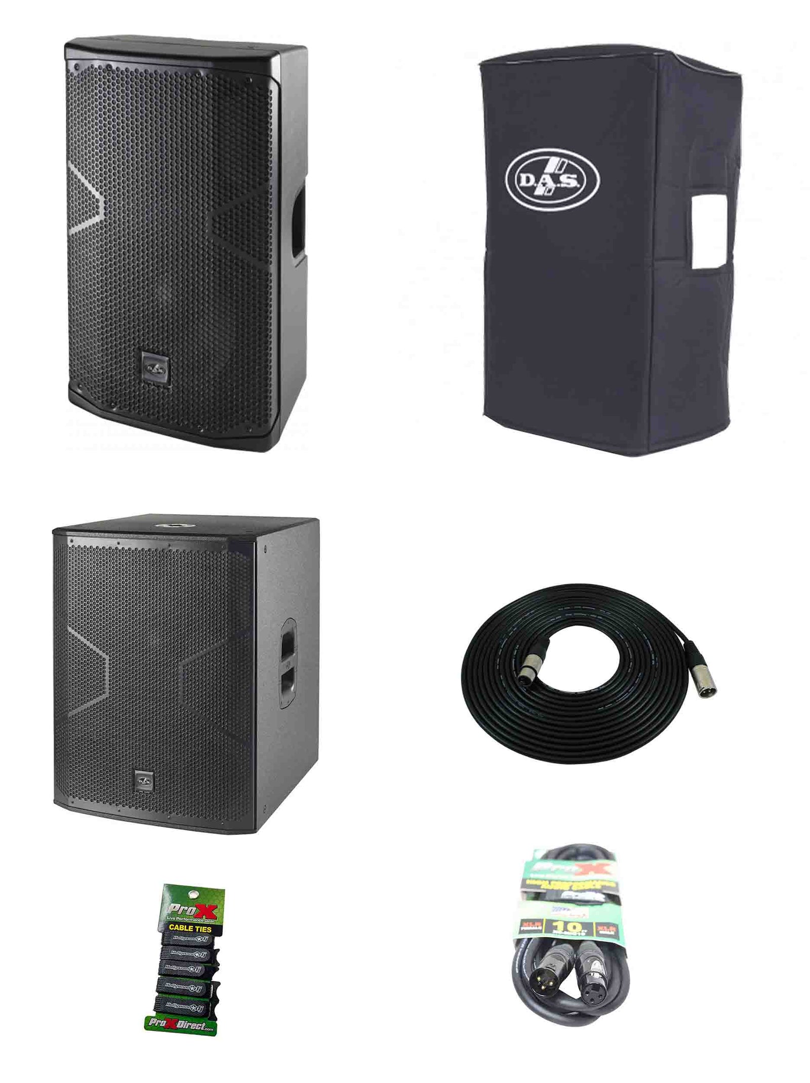 DAS Audio 712ACVRALTEA12718A, 12-Inch Powered Speaker DJ Package with Subwoofer by DAS Audio