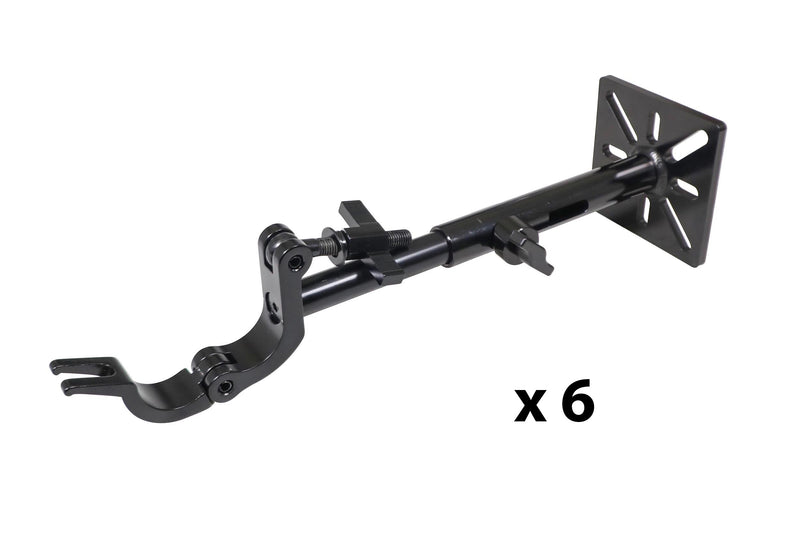 ProX XT-TC5LEDPABLK X6 DJ Package, LED Wall Mounting Plate with Extension Pole and 2" Truss Clamp - Set of 6 by ProX Cases