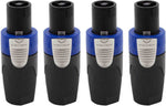Neutrik NL4FX 4-Pole SpeakON Cable Connector with Dark Grey Bushing - 4 Pack by Neutrik