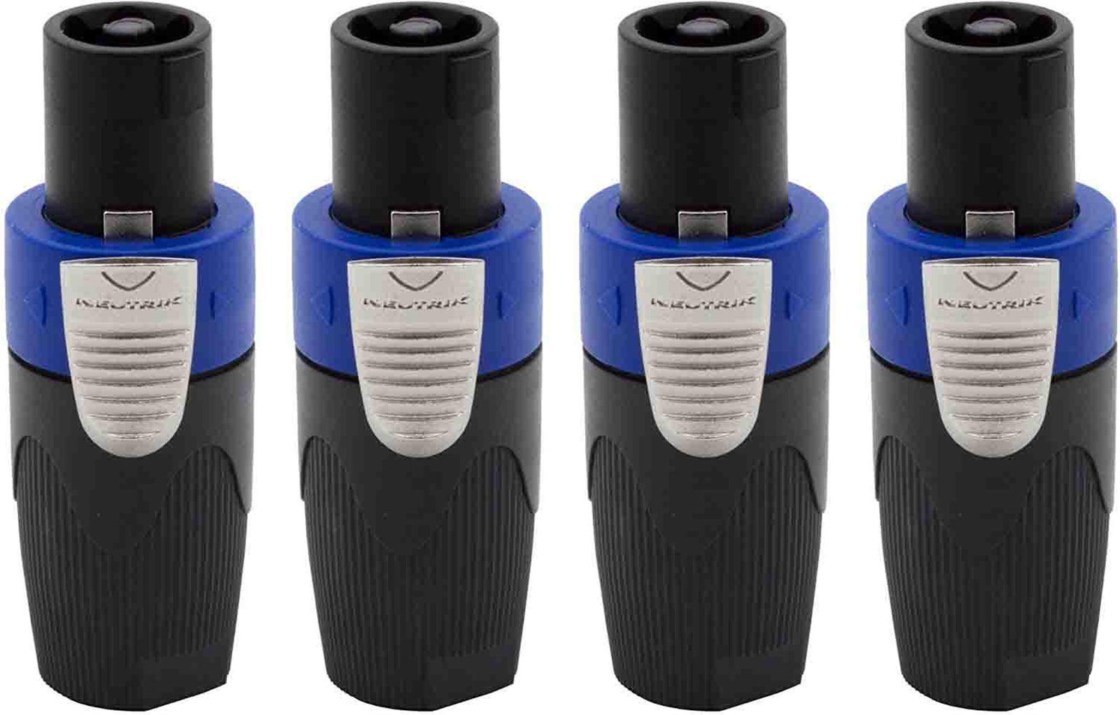 Neutrik NL4FX 4-Pole SpeakON Cable Connector with Dark Grey Bushing - 4 Pack by Neutrik