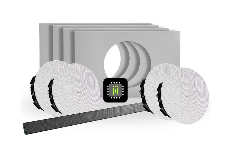 Shure 714M B-V Ecosystem DJ Package Including 1 MXA710-4FT Linear Microphone, 1 IMX-RM8-SUB5, 4 MXN5W-C Ceiling Speaker + 4 Tile Bridge by Shure