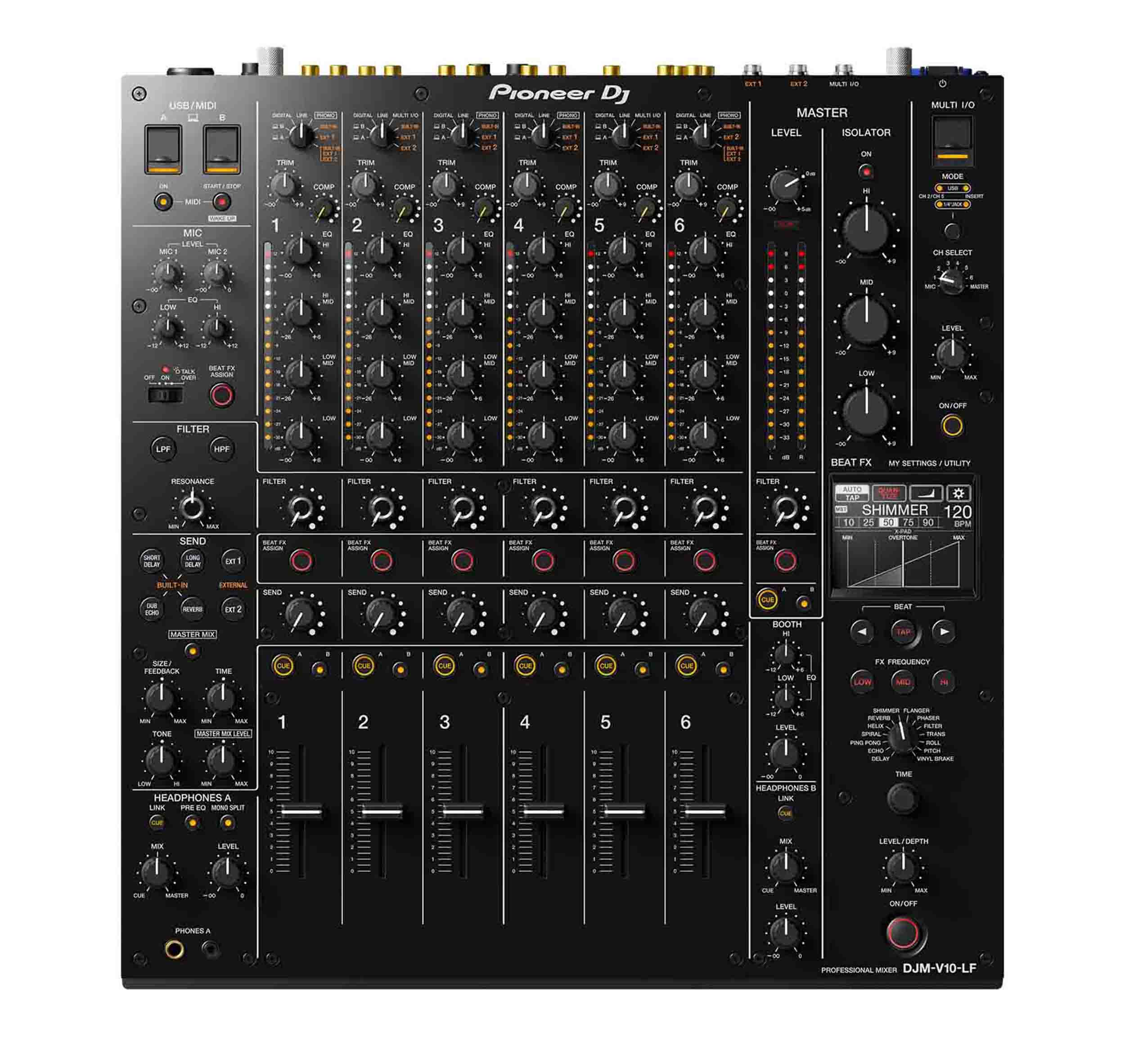 Open Box: Pioneer DJ DJM-V10-LF, 6-Channel Professional DJ Mixer with Long Fader