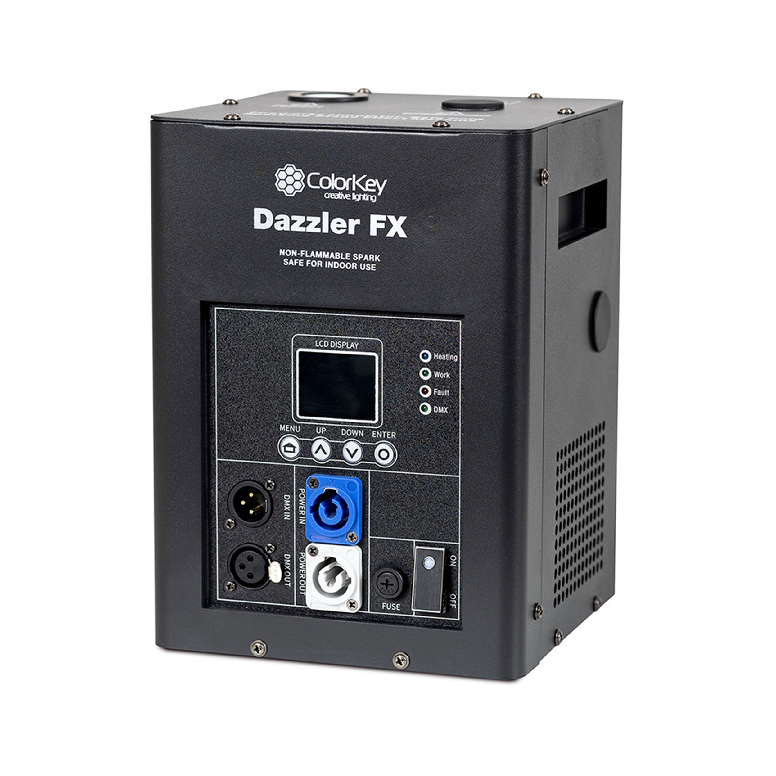 ColorKey CKU-7712, 600W Cold Spark Machine with FX2 MKII 2-Pack and Road Case - Black