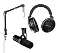Shure SM7DB Podcast Vocal Mic DJ Package with Studio Headphones and Boom Stand plus 15' XLR by Shure