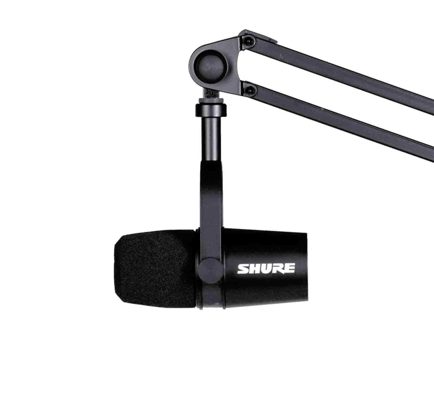 Shure Podcast Dual MV7-K Pro DJ Package with Mackie Onyx8 USB Recording Mixer and Sierra Desktop Boom Stand