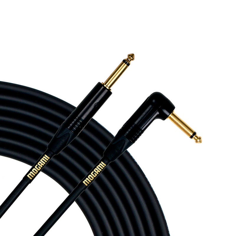 Mogami GOLD INSTRUMENT-18R Straight to Right Angle Instrument Cable - 18' Black by Mogami