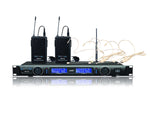 Technical Pro WM1352 Professional UHF Dual Wireless Microphone Lapel and Headset System by Technical Pro