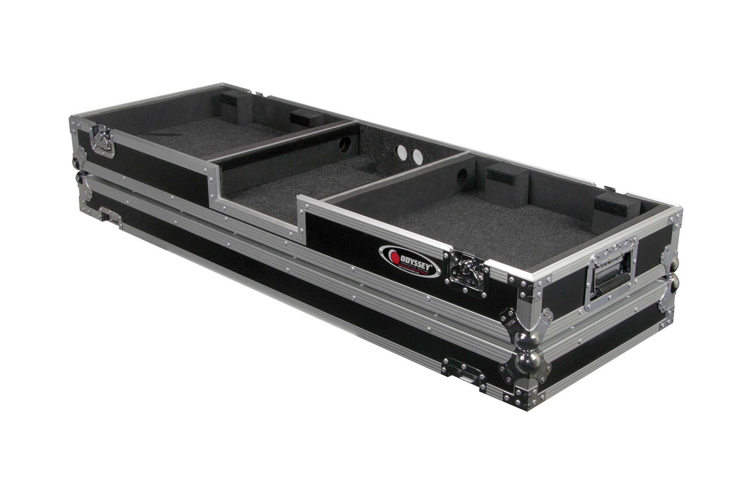 Open Box: Odyssey FZDJ12W 12" Format DJ Mixer and Turntables Flight Coffin Case with Wheels by Odyssey