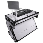 ProX XS-ZTABLEWH, Z-Style Folding DJ Table Flight Case with Handles and Wheels - Black White Finish by ProX Cases