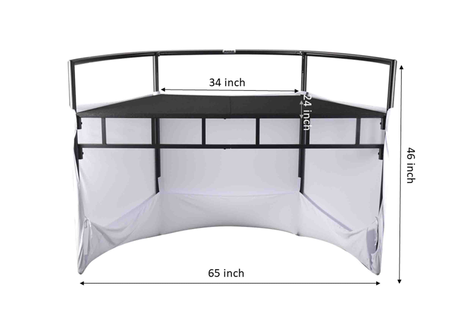 JMAZ JZ5010 Command Booth Event Facade Booth with Adjustable Scrims - Black and White by JMAZ