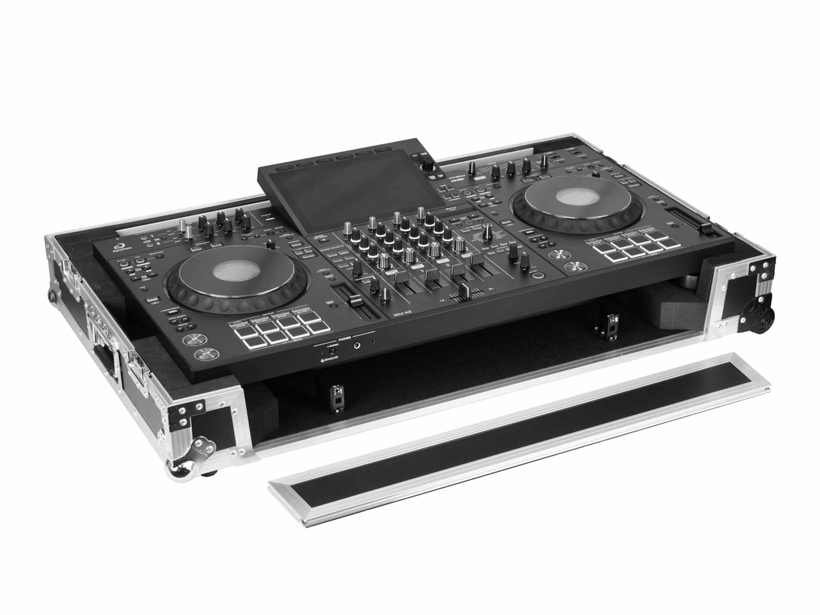 Odyssey SCXDJAZCW1 Flight Effects Clear Lid Case for AlphaTheta XDJ-AZ 1U LED with Wheels by Odyssey